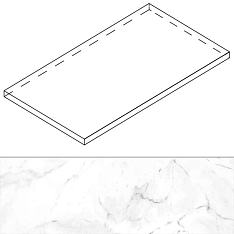 Gres Aragon Marble Peldano Carrara Bianco Liso 33x120 / Грэс Арагон Марбл Пэльдано Каррара Бьянко Лисо 33x120 